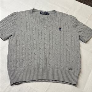 Who.A.U. California Gray Cable Knit Short Sleeve Sweater Size M